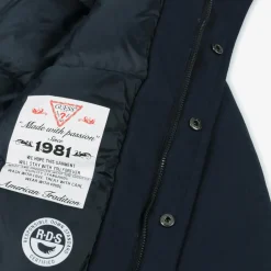 Guess Boys Navy Blue Down-Filled Parka Coat Sale