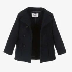 Il Gufo Boys Navy Blue Felted 2-in-1 Coat