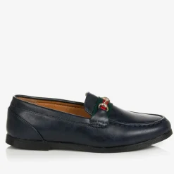 Romano Boys Navy Blue Horsebit Loafers Best