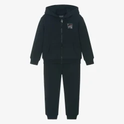 Guess Boys Navy Blue Jersey Tracksuit Hot