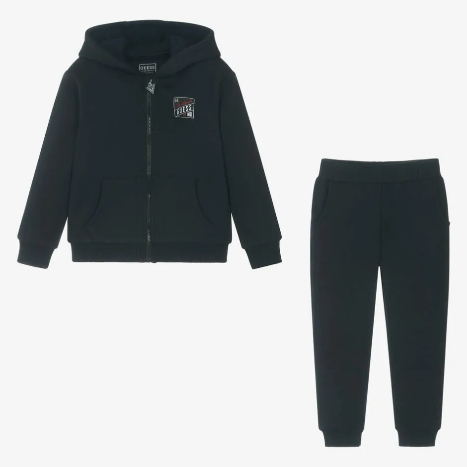 Guess Boys Navy Blue Jersey Tracksuit Hot
