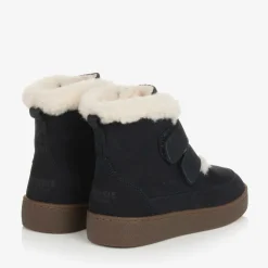 Donsje Boys Blue Leather Boots Navy Discount