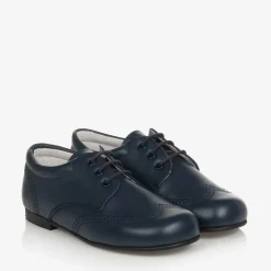 Childrens Classics Boys Navy Blue Leather Brogues New
