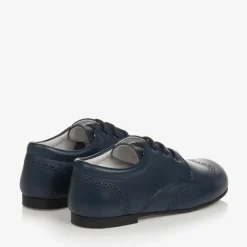 Childrens Classics Boys Navy Blue Leather Brogues New