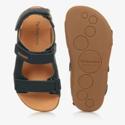 Tip Toey Joey Boys Navy Blue Leather Sandals Online