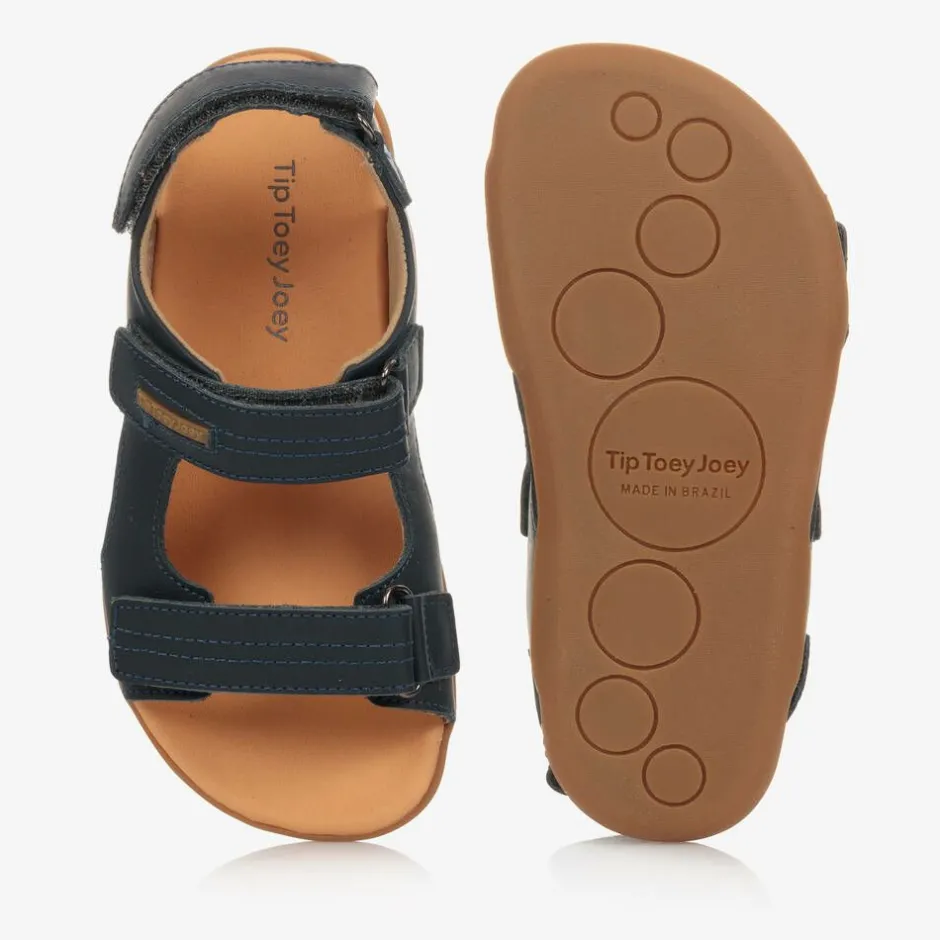 Tip Toey Joey Boys Navy Blue Leather Sandals Online
