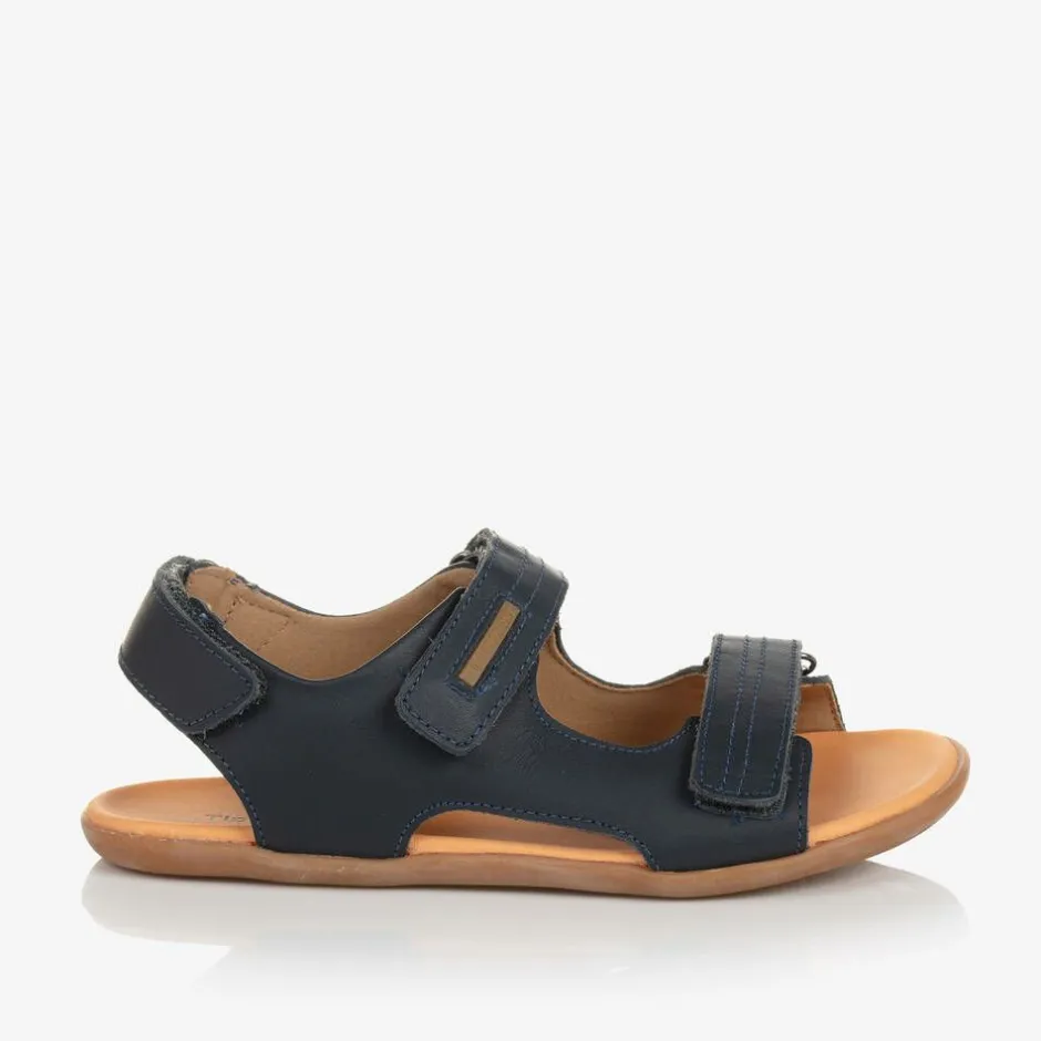 Tip Toey Joey Boys Navy Blue Leather Sandals Online