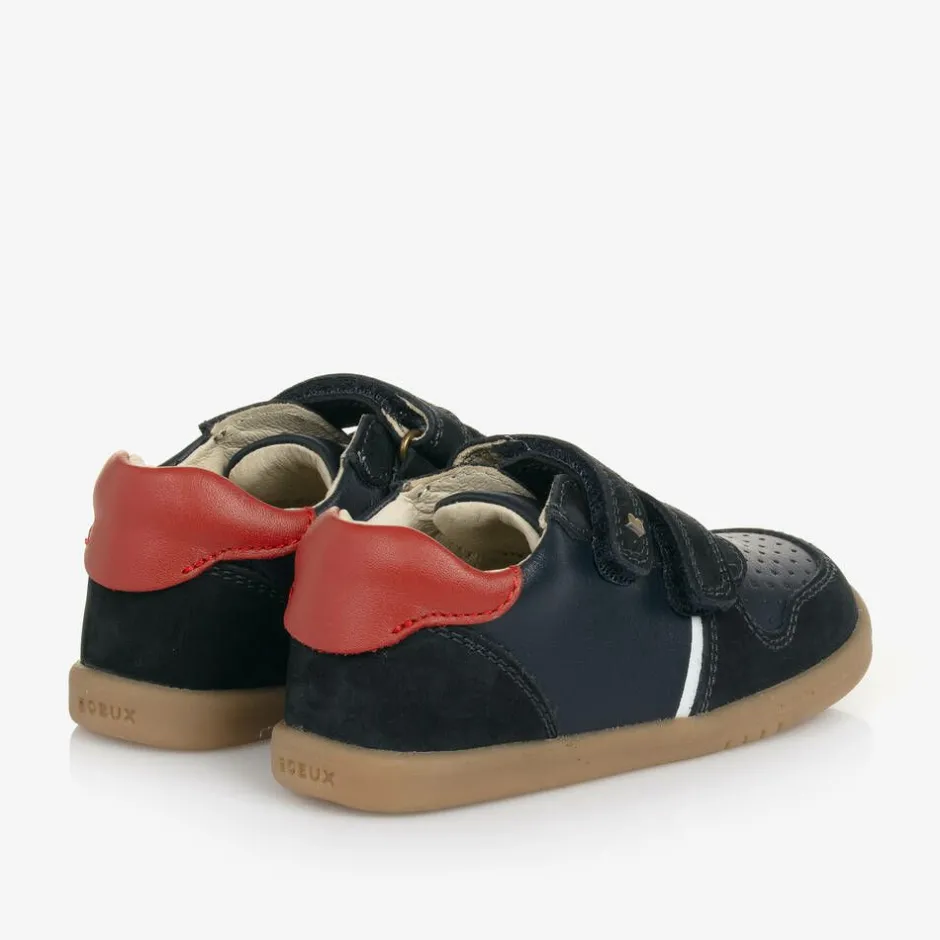 Bobux IWalk Boys Navy Blue Leather Trainers New