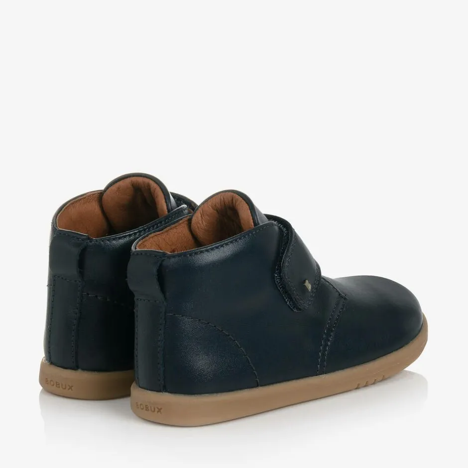 Bobux Boys Navy Blue Leather Velcro Boots New