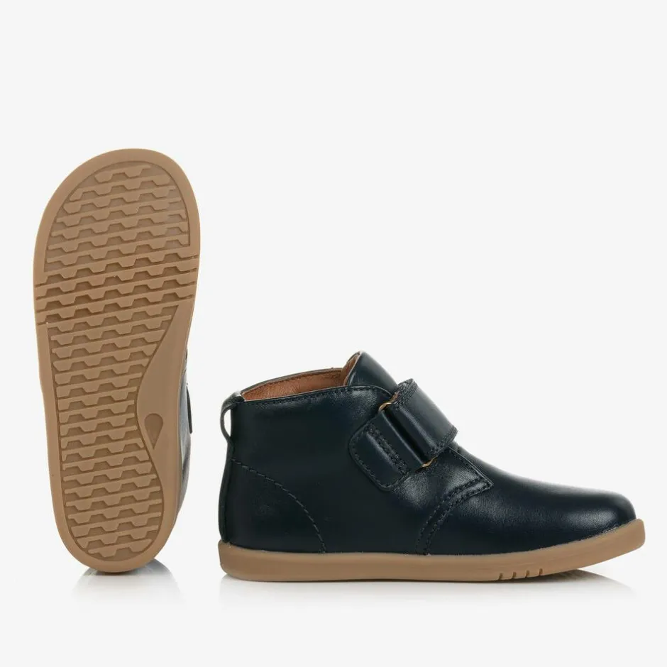 Bobux Boys Navy Blue Leather Velcro Boots New