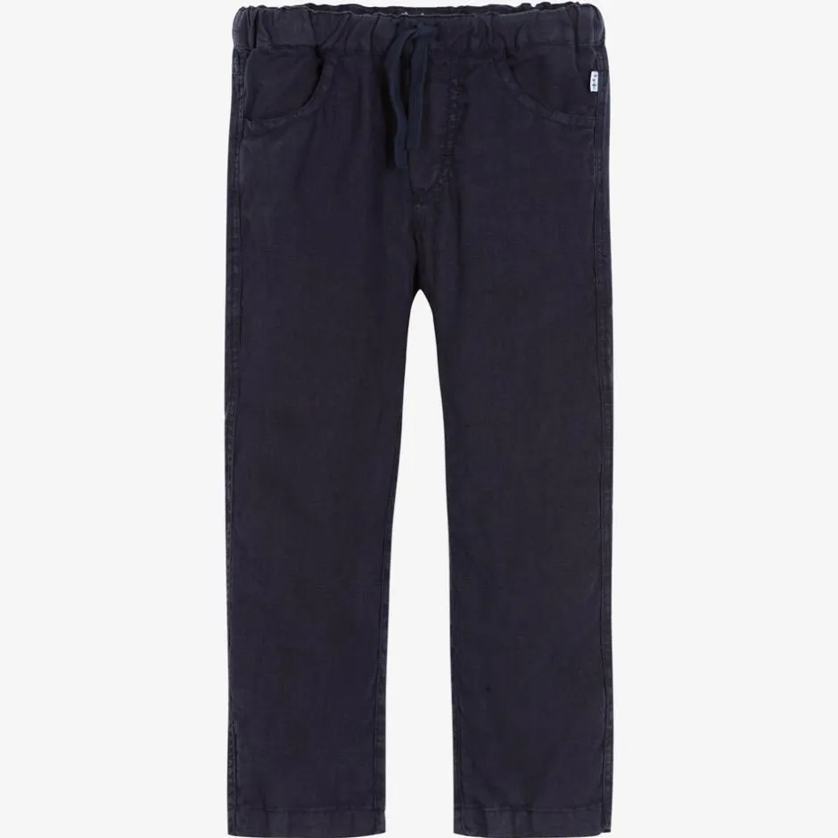 Il Gufo Boys Navy Blue Linen Trousers