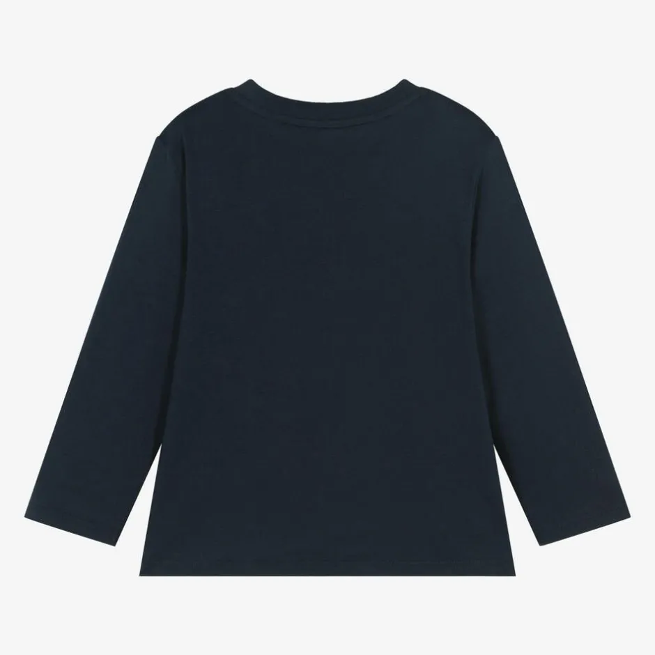 Timberland Boys Navy Blue Logo Print Top Outlet