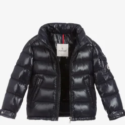 Moncler Enfant Boys Navy Blue New Maya Down Puffer Jacket Outlet
