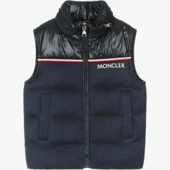 Moncler Enfant Boys Navy Blue Peter Down Padded Gilet Clearance