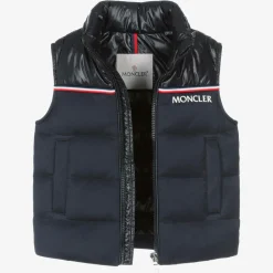 Moncler Enfant Boys Navy Blue Peter Down Padded Gilet Clearance