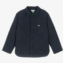 Lacoste Boys Navy Blue Quilted Coat Hot