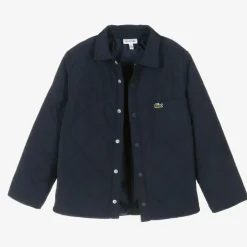 Lacoste Boys Navy Blue Quilted Coat Hot