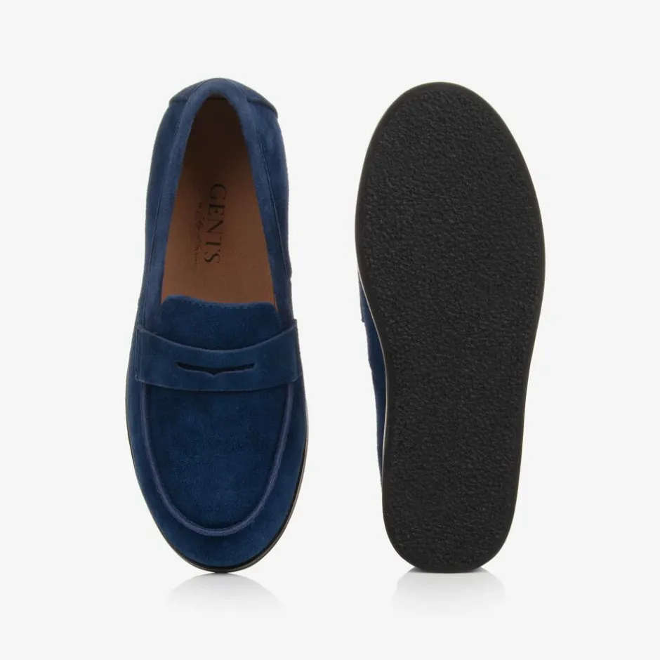 Age of Innocence Boys Navy Blue Suede Leather Loafers Online