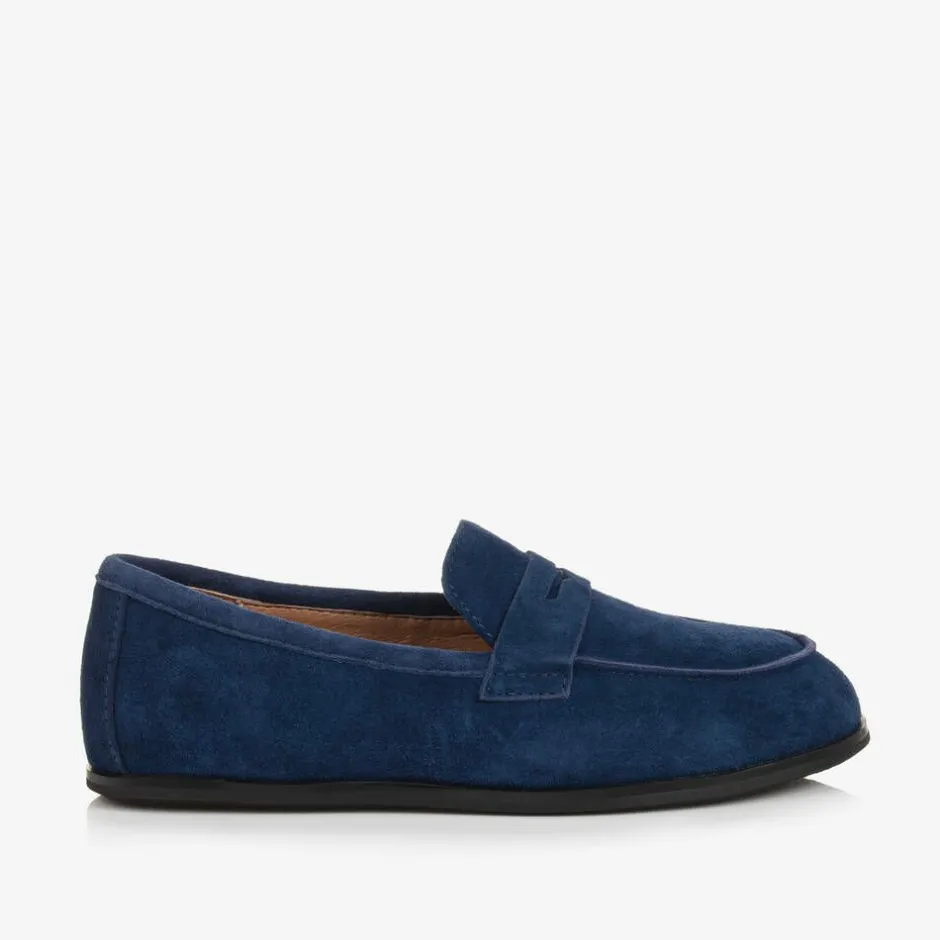 Age of Innocence Boys Navy Blue Suede Leather Loafers Online