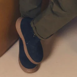 Pom dApi Boys Navy Blue Suede Leather Boots Clearance