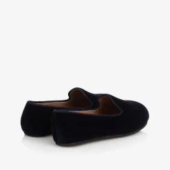 Age of Innocence Boys Navy Blue Velvet Loafers Clearance