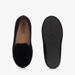 Age of Innocence Boys Navy Blue Velvet Loafers Clearance
