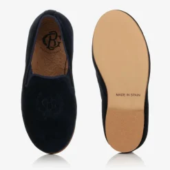 Beatrice amp; George Boys Navy Blue Velvet Loafers Clearance
