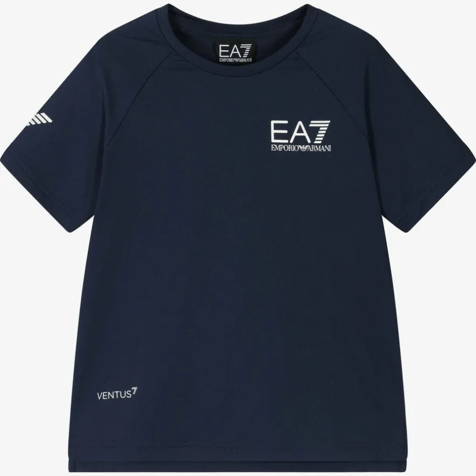 EA7 Emporio Armani Boys Navy Blue Ventus7 Sports T-Shirt Clearance