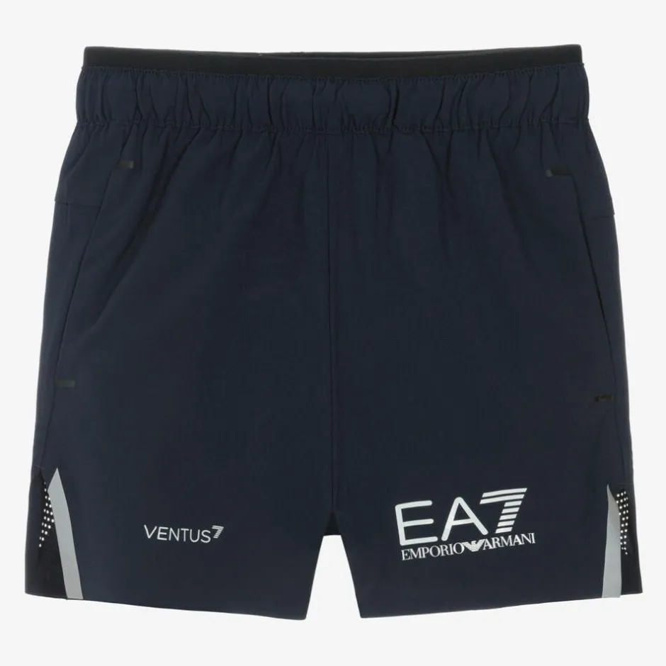 EA7 Emporio Armani Boys Navy Blue VENTUS7 Sports Shorts Clearance