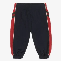 Gucci Boys Navy Blue Web Joggers Online