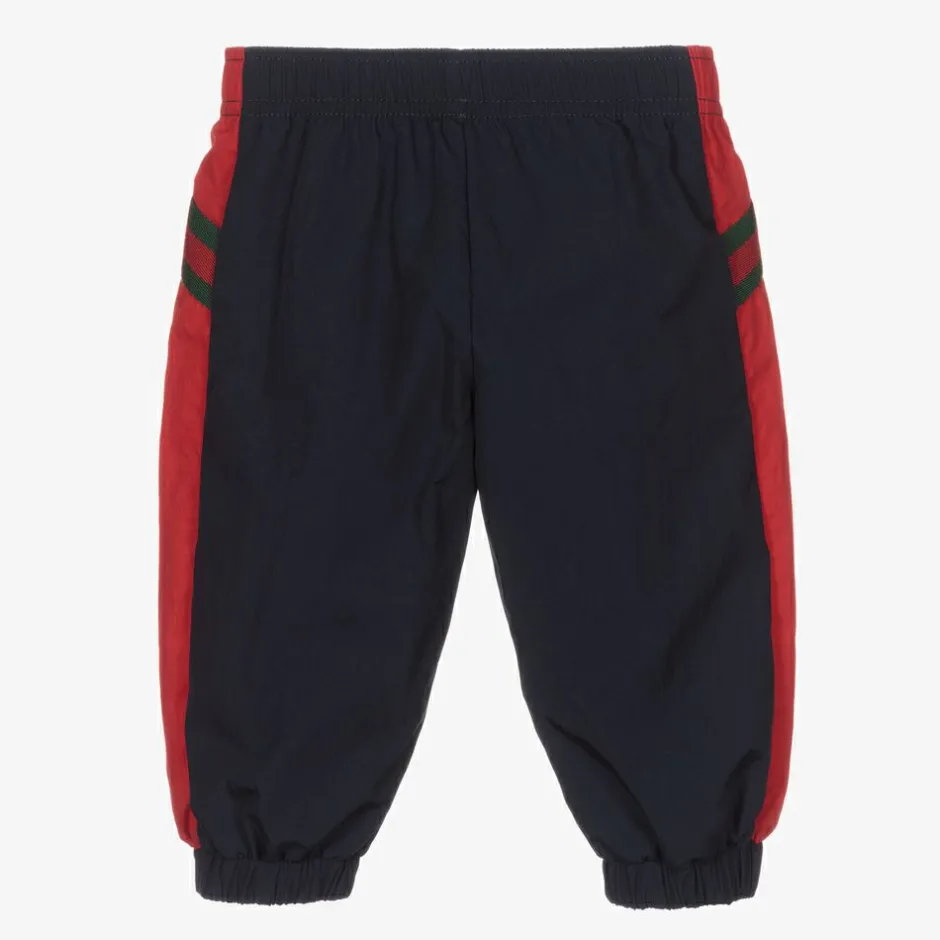Gucci Boys Navy Blue Web Joggers Online