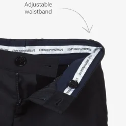 Emporio Armani Boys Navy Blue Wool Single-Breasted Suit Best