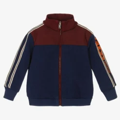 Gucci Boys Navy Blue Zip-Up Top New