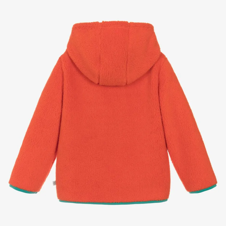 Frugi Boys Orange Fleece Zip-Up Top Discount