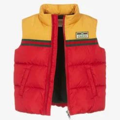 Gucci Boys Red & Yellow Down Padded Gilet Best