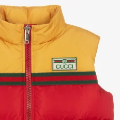 Gucci Boys Red & Yellow Down Padded Gilet Best