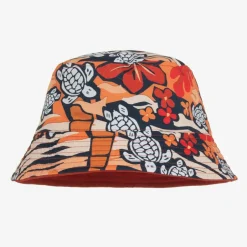Vilebrequin Boys Red & Orange Turtle Bucket Hat Hot