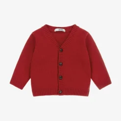Dr. Kid Boys Red Cotton & Wool Cardigan Clearance