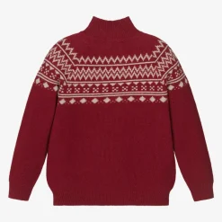 Dr. Kid Boys Red Cotton & Wool Knit Jumper Online