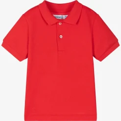 Mayoral Boys Red Cotton Piqué Polo Shirt Clearance