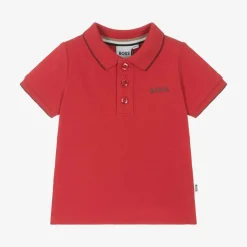 BOSS Boys Red Cotton Polo Shirt Online