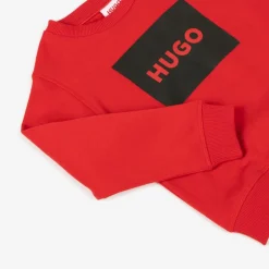 HUGO Boys Red Cotton Sweatshirt New