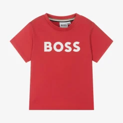 BOSS Boys Red Cotton T-Shirt Hot