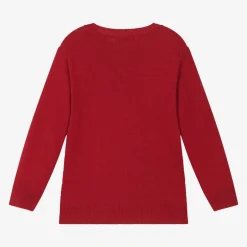 Dr. Kid Boys Red Knitted Cotton & Wool Sweater Hot