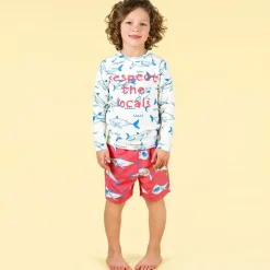 Rock Your Baby Boys Red Sharks Swim Shorts Sale