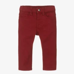 Mayoral Boys Red Slim Fit Cotton Trousers Discount