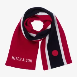 Mitch amp; Son Boys Red Striped Reversible Scarf (119cm) Hot