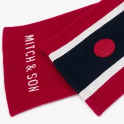 Mitch amp; Son Boys Red Striped Reversible Scarf (119cm) Hot
