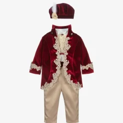 Andreeatex Boys Red Velvet & Satin Suit Discount