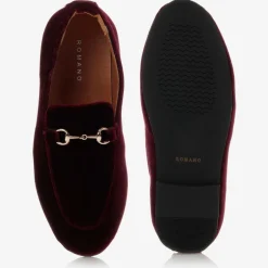 Romano Boys Red Velvet Loafers Best